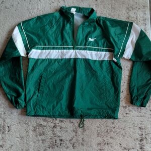 Vintage ASICS Green Windbreaker Jacket Men’s Medium | 80s 90s Nylon Track Pullov